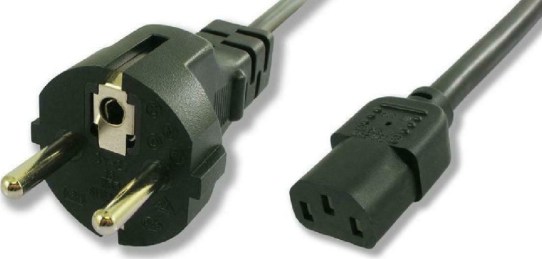 Schuko - IEC C13 Cable 1.8m Μαύρο (CAB-P002)