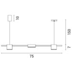 ΦΩΤΙΣΤΙΚΟ ΚΡΕΜΑΣΤΟ 3ΦΩΤΟ LED 24W 75X150 ΜΑΥΡΟ ARTE ILLUMINA - Image 3
