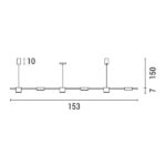 ΦΩΤΙΣΤΙΚΟ ΚΡΕΜΑΣΤΟ 6ΦΩΤΟ LED 45W 153X150 ΜΑΥΡΟ ARTE ILLUMINA - Image 3
