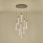 ΦΩΤΙΣΤΙΚΟ ΚΡΕΜΑΣΤΟ ΓΥΑΛΙ 9ΦΩΤΟ 60W 3000K 7200Lm Φ300mm ARTE ILLUMINA VIAL - Image 3