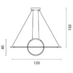 ΦΩΤΙΣΤΙΚΟ ΚΡΕΜΑΣΤΟ ΓΡΑΜΜΙΚΟ LED 45W 3000Κ 120X150 ΧΡΥΣΟ ARTE ILLUMINA - Image 3