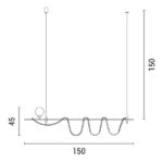 ΦΩΤΙΣΤΙΚΟ ΚΡΕΜΑΣΤΟ ΓΡΑΜΜΙΚΟ LED DIMMING 55W+1XG9 3000Κ 12X36 ΧΡΥΣΟ ARTE ILLUMINA - Image 3