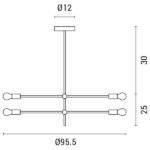 ΦΩΤΙΣΤΙΚΟ ΚΡΕΜΑΣΤΟ 4ΦΩΤΟ 4XΕ27 1000X550mm  MAX 15W ΛΕΥΚΟ ARTE ILLUMINA SKYLINE - Image 3