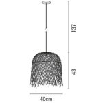 ΦΩΤΙΣΤΙΚΟ ΚΡΕΜΑΣΤΟ ΜΟΝΟΦΩΤΟ Ε27 MAX 60W D400XH430 BAMBOO ARTE ILLUMINA CROSSLINE - Image 3