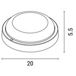 ΦΩΤΙΣΤΙΚΟ ΤΟΙΧΟΥ ΣΤΡΟΓΓΥΛΟ LED 18W Φ200X55 3000K IP54 ΜΑΥΡΟ PLUS ARTE ILLUMINA - Image 2