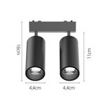 InLight Φωτιστικό LED 2x9W 3000K για Ultra-Thin μαγνητική ράγα σε λευκή απόχρωση D:16cmX4,4cm (T03801-WH) - Image 4