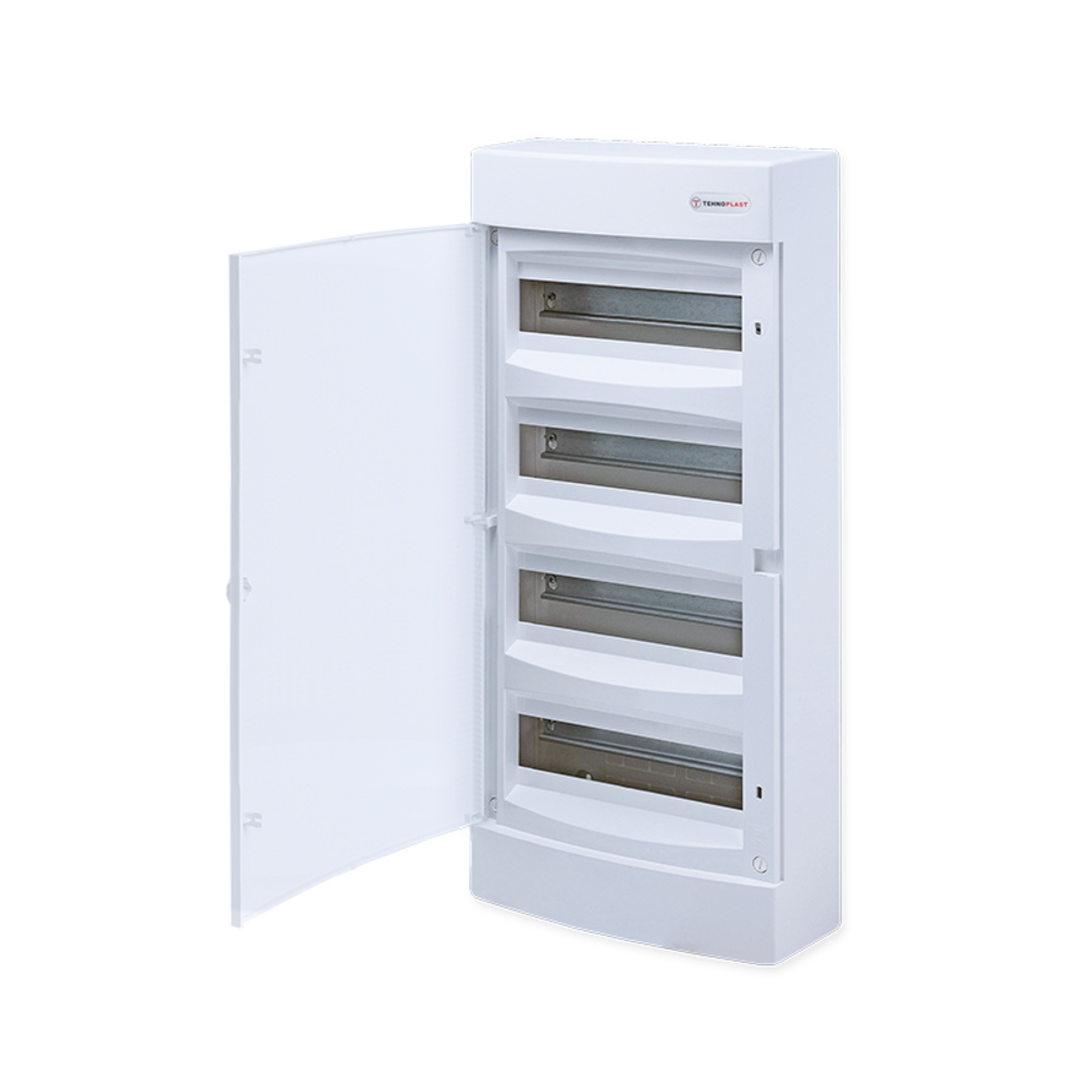282N48CW.png SURFACE MOUNTING 48 MODULES 4 ROWS WHITE DOOR - Image 1