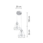 InLight Κρεμαστό φωτιστικό από λευκό μέταλλο 2XE27 D:20cm (4024-2-WH-ROSETTE) - Image 2