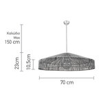 InLight Κρεμαστό φωτιστικό καφέ από σχοινί 1XE27 D:70cm (4029-Α) - Image 2