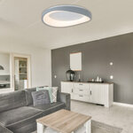 InLight Πλαφονιέρα οροφής LED 72W 3CCT από γκρί μέταλλο και λευκό ακρυλικό D:52cm (42033-Gray) - Image 4