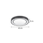 InLight Πλαφονιέρα οροφής LED 27W 3CCT από μαύρο μέταλλο και ακρυλικό D:40cm (42179-Β) - Image 3