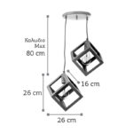 InLight Κρεμαστό φωτιστικό από λευκό μέταλλο 2XE27 D:20cm (4400-2-WH-ΡΟΖΕΤΑ) - Image 3