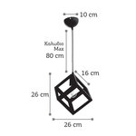InLight Κρεμαστό φωτιστικό από μαύρο μέταλλο 1XE27 D:10cm (4400-BL) - Image 2