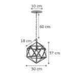 InLight Κρεμαστό φωτιστικό από μαύρο μέταλλο 1XE27 D:30cm (4418-BL) - Image 3
