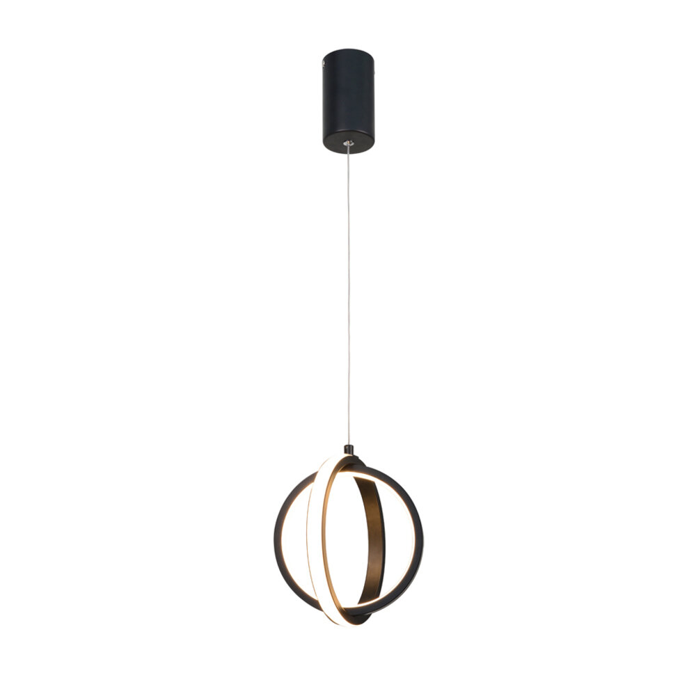 6057.jpg InLight Κρεμαστό φωτιστικό LED 16W 3000K σε μαύρη απόχρωση D:20cm (6057-BL) - Image 1
