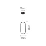 InLight Κρεμαστό φωτιστικό LED 14W 3000K σε μαύρη απόχρωση D:17cm (6058-BL) - Image 2