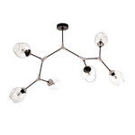 InLight Κρεμαστό φωτιστικό από μαύρο μέταλλο και διάφανο γυαλί 6XE27 D:140cm (6129-6-ΝΜ)