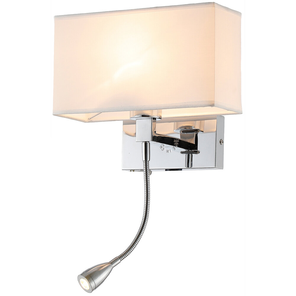955ROSA340CH.jpg ROSA LED WALL LAMP 3W 4000K + 1XE27, CHROME - Image 1