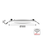 NETTO ROUND W REC. LED SLIM PANEL 26W 3000K 1830Lm 230V Φ300 Ra80 - Image 2
