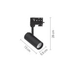 InLight Σποτ τριφασικής ράγας LED 10W 4000K σε μαύρη απόχρωση D:10cmX15,5cm (T01002-BL) - Image 3