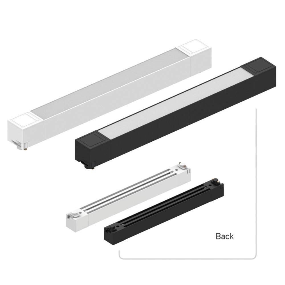 T02601-BL-2.jpg InLight Γραμμικό φωτιστικό LED 20W 4000K για μονοφασική ράγα σε λευκή απόχρωση D:30cmX3,3cm (T02602-WH) - Image 1
