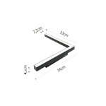 InLight Γραμμικό φωτιστικό γωνία LED 24W 3000K για μαγνητική ράγα σε μαύρη απόχρωση D:30cmX30cm (T05701-BL) - Image 2