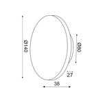 ΕΠΙΤΟΙΧΟ Φ/Σ LED 5W 3000Κ ΜΑΥΡΟ MDF ΚΥΚΛΟΣ Φ14ΧΗ3,6CM ECLIPSE - Image 2