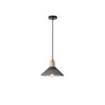 ΦΩΤΙΣΤΙΚΟ ΚΡΕΜΑΣΤΟ RUBBER WOOD&ΤΣΙΜΕΝΤΟ 1XE27 MAX 15W 250X250X180mm ΜΑΥΡΟ ARTE ILLUMINA PLASTER SERIES