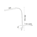 LED ΓΡΑΦΕΙΟΥ 5W 4000Κ ΑΦΗΣ ΜΑΥΡΟ+ΣΠΙΡΑΛ+ΣΦΙΓΚΤΗΡ 230VΗ85,5CM DELGADO - Image 3