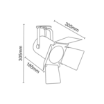 TRACK LIGHT No238 BLACK 2WIRE PAR30 E27 - Image 2
