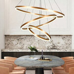 Inlight Κρεμαστό φωτιστικό LED 100W 3CCT (by switch on base) D:60cm (6095-A-Golden) - Image 3