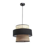 InLight Μονόφωτο καπέλο ψάθα-ύφασμα 1XE27 D:30cmX25cm (4044) - Image 2