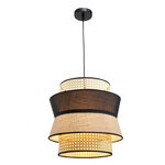 InLight Μονόφωτο καπέλο ψάθα-ύφασμα 1XE27 D:30cmX25cm (4045) - Image 2