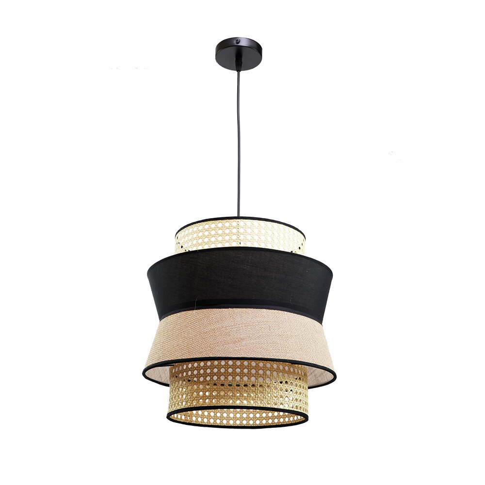 4045.jpg InLight Μονόφωτο καπέλο ψάθα-ύφασμα 1XE27 D:30cmX25cm (4045) - Image 1