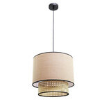 InLight Μονόφωτο καπέλο ψάθα-ύφασμα 1XE27 D:30cmX25cm (4046) - Image 2