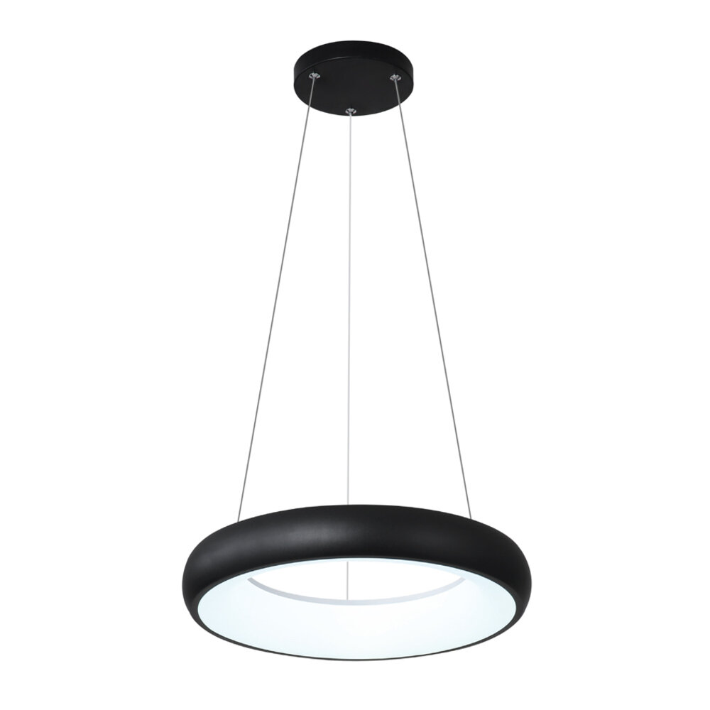 42023-A-BL.jpg InLight Κρεμαστό φωτιστικό LED 110W 3CCT από μαύρο και λευκό ακρυλικό D:60cm (42023-Α-Black) - Image 1