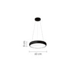 InLight Κρεμαστό φωτιστικό LED 110W 3CCT από μαύρο και λευκό ακρυλικό D:60cm (42023-Α-Black) - Image 3