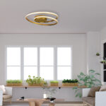 InLight Πλαφονιέρα οροφής LED 36W 3CCT από αλουμίνιο σε χρυσαφί απόχρωση D:55cm (42028-GL) - Image 3