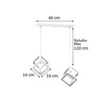 InLight Κρεμαστό φωτιστικό από λευκό μέταλλο 2XE27 D:40cm (4400-2-WH-ΡΑΓΑ) - Image 2