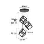 InLight Κρεμαστό φωτιστικό από λευκό μέταλλο 3XE27 D:30cm (4400-3-WH-ΡΟΖΕΤΑ) - Image 2