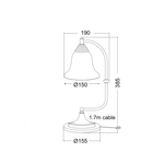 ΠΟΡΤΑΤΙΦ ΜΑΥΡΟ - ΧΑΛΚΙΝΟ ΜΕ ΓΥΑΛΙ ΑΜΜΟΒΟΛΗ 1ΧΕ27 MOBY - Image 2
