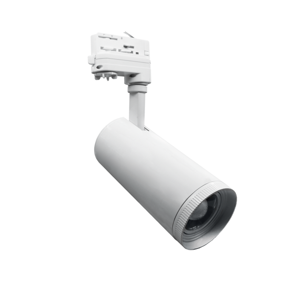 AIMY3030W4.png WHITE LED COB TRACK LUMINAIRE AIMY 30W 3000K 3-PH 25-50° 3150LM 230V Ra80 - Image 1