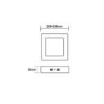 LED SLIM PANEL WHITE SQUARE CEIL.18W 3000K 1650Lm 208mm 230V AC Ra80 - Image 2