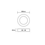 LED SLIM PANEL WHITE ROUND CEIL. 48W 3000K 3760Lm Φ600 230V Ra80 - Image 2