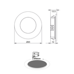 RECESSED NICKEL MATT ROUND LED SPOT 2W 6000K 170Lm 230V AC 100° Ra80 - Image 2