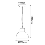 ΣΚΟΥΡΙΑ ΚΡΕΜΑΣΤΟ ΦΩΤΙΣΤΙΚΟ BERO 1XE27 MAX.10W LED IP44 ΜΕ ΟΠΑΛ PC ΚΑΛΥΜΜΑ - Image 2