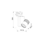 GREY LED TRACK LIGHT 15W 3000K 4WIRES 36° 1100LM 230V Ra80 - Image 2