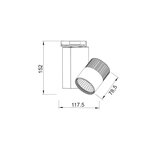 WHITE LED TRACK LIGHT 15W 3000K 2WIRES 36° 1100LM 230V Ra80 - Image 2