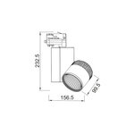GREY LED TRACK LIGHT 45W 3000K 4WIRES 36° 3200LM 230V Ra80 - Image 2
