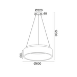 ΚΡΕΜΑΣΤΟ Φ/Σ LED 48W CCT 5350LM ΛΕΥΚΟ ΜΕΤΑΛΛΙΚΟ D60XH120CM APOLLO - Image 2